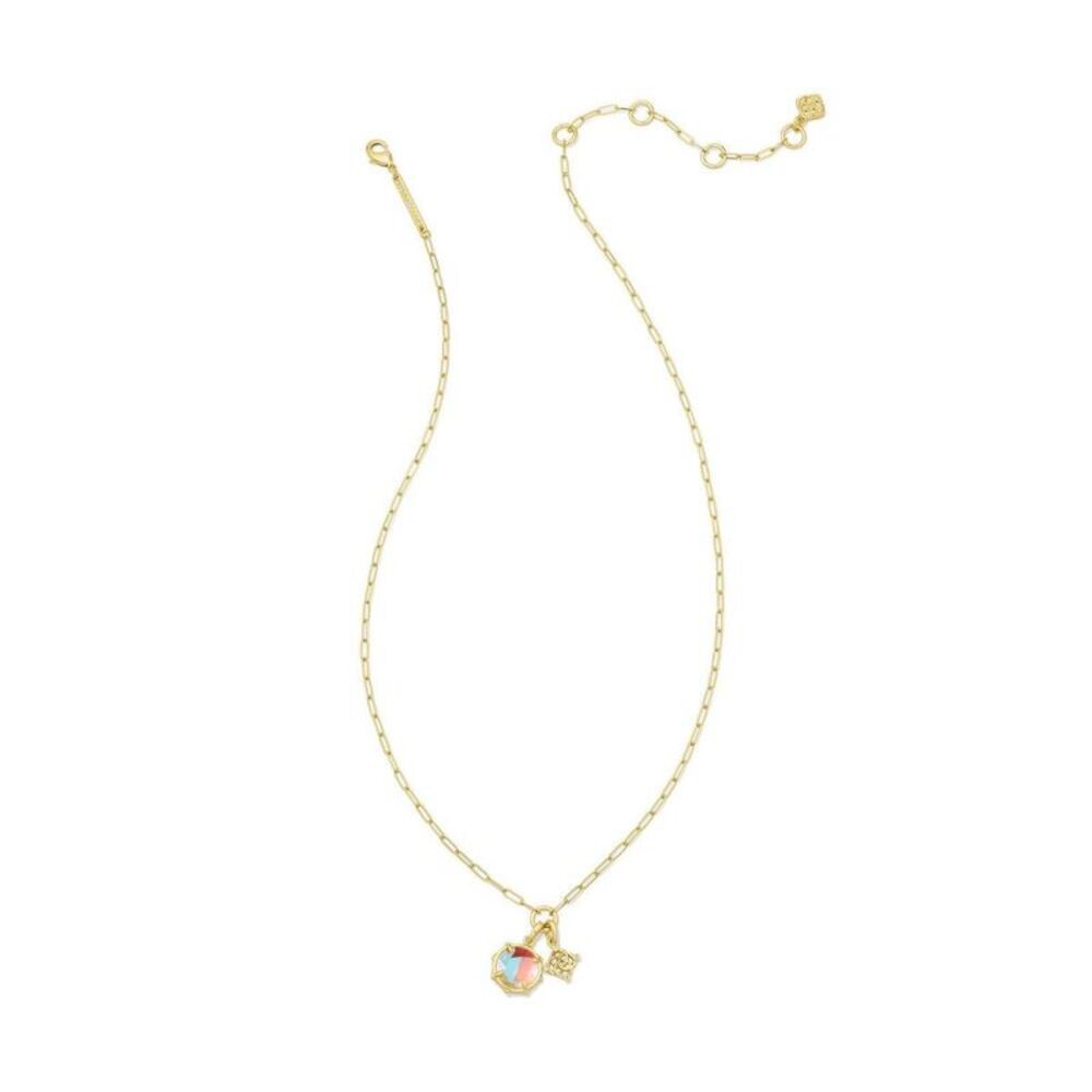 Kendra Scott Landon Charm Necklace - Gold/Blue